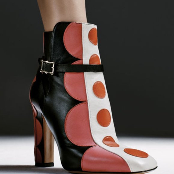 Valentino Polka Dot Leather Ankle Boots